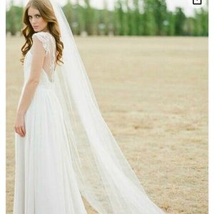 Womens Cathdral Length Veil! 118 inches Light Ivory